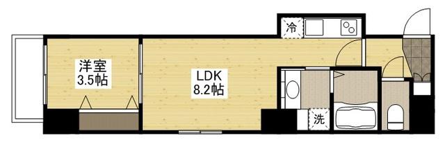 月光広島(1LDK/5階)の間取り写真