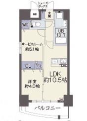 イルミナル グランデ(2LDK/13階)の間取り写真