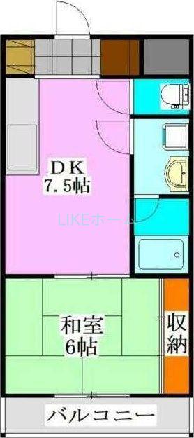 メイグリーン塚田(1DK/3階)の間取り写真