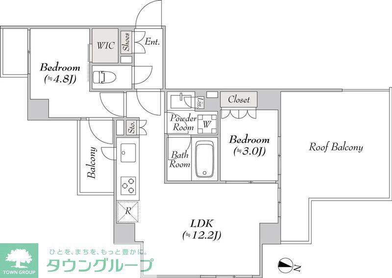 LUMIEC CHITOSE FUNABASHI(2LDK/4階)の間取り写真