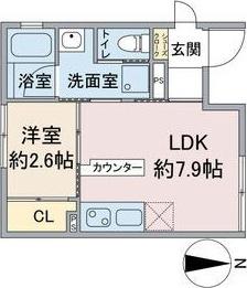 CELENEST浄心(1LDK/3階)の間取り写真
