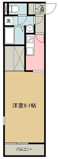 レオネクストサンモール向原(1K/1階)の間取り写真