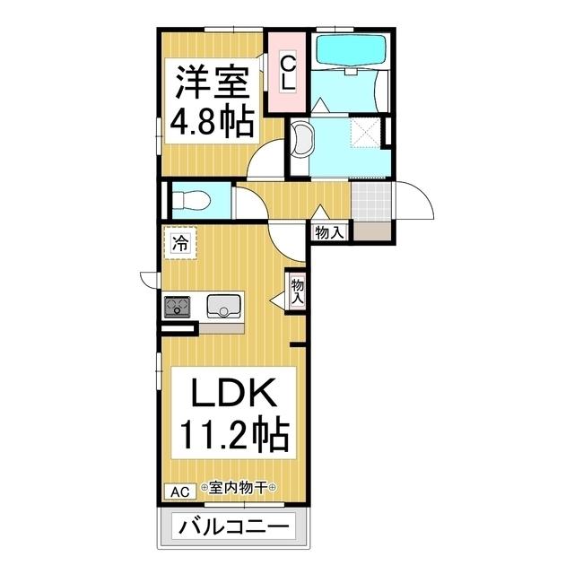 レセンテ ノワ(1LDK/2階)の間取り写真