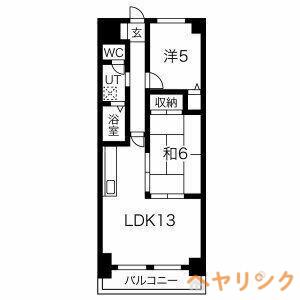 ガーデンコート喜多山南(2LDK/6階)の間取り写真