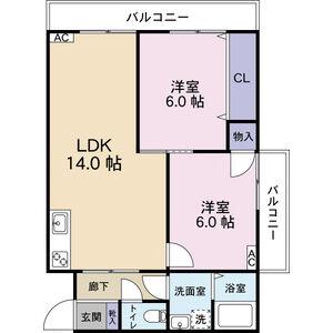 神野マンションII(2LDK/3階)の間取り写真
