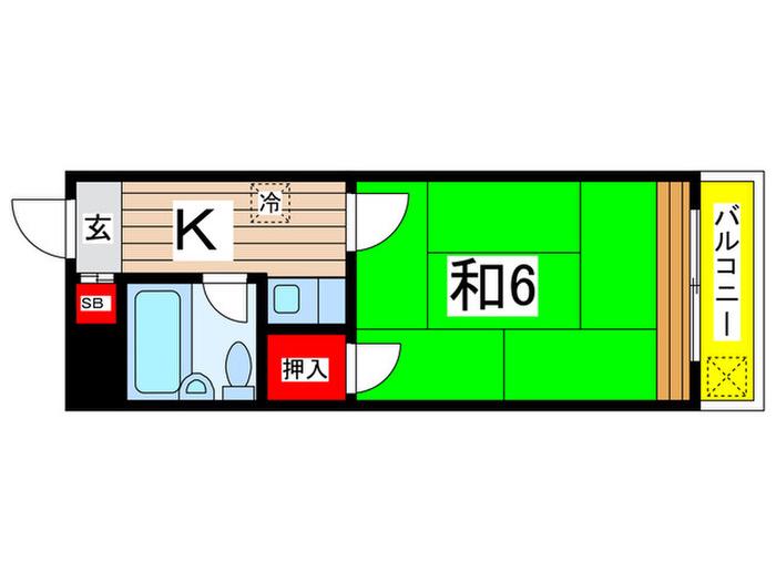 加藤ハイツ(ワンルーム/3階)の間取り写真