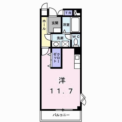 ピーノ カルティエ(ワンルーム/3階)の間取り写真