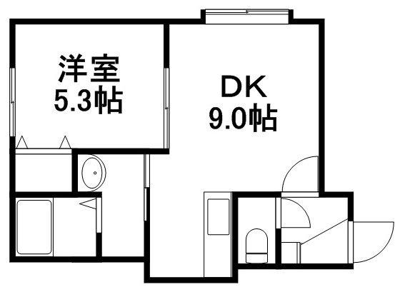 フレンズHS(1LDK/1階)の間取り写真