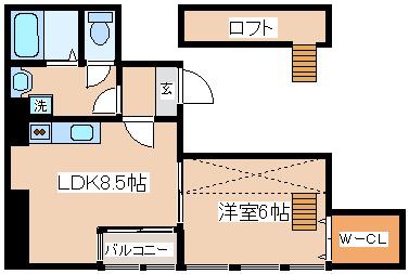 サンビルダーパールビル(1LDK/6階)の間取り写真