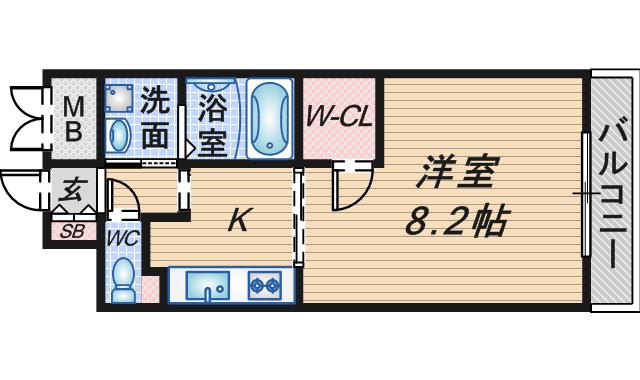 アンソレイユ(1K/7階)の間取り写真