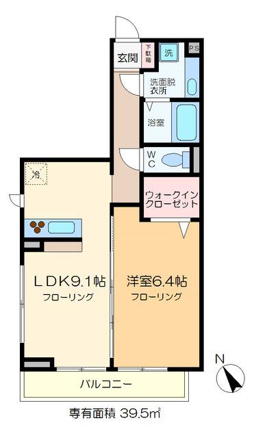 コーポ盛/コーポ和コーポ盛(1LDK/3階)の間取り写真