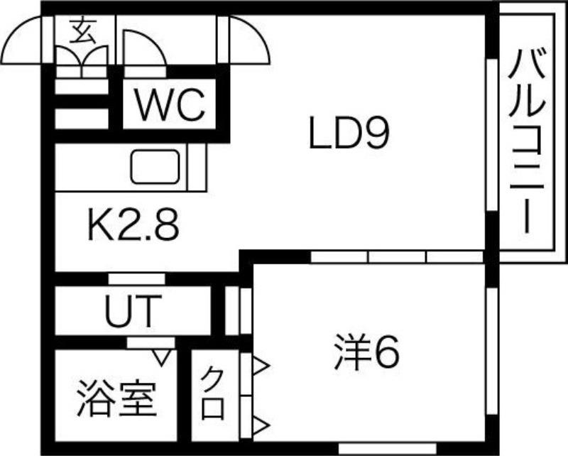 シュア・コート北13(1LDK/1階)の間取り写真