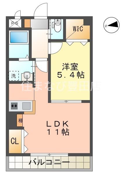 BEL FIORE M(1LDK/3階)の間取り写真