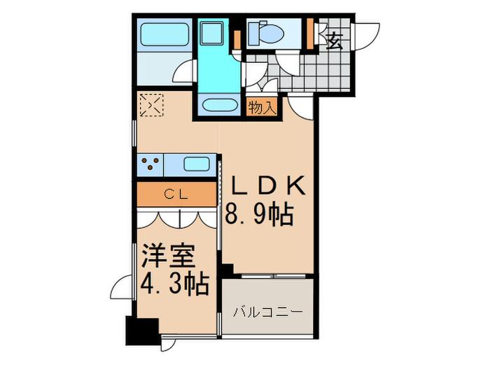 MAISONVISTA渋谷宇田川(1LDK/3階)の間取り写真