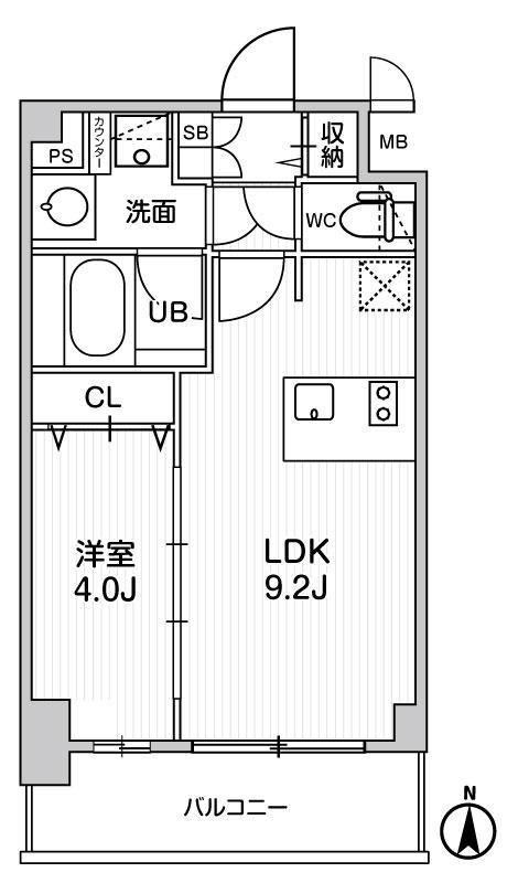 ディームス東陽町II(1LDK/7階)の間取り写真