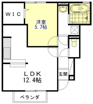 セジュールKT(1LDK/1階)の間取り写真