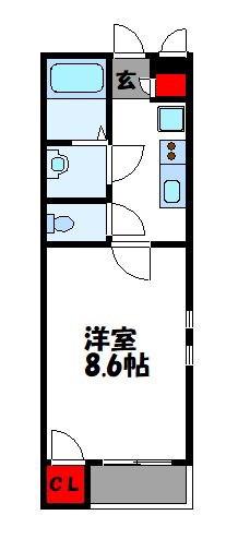 クレイノRYUTA(1K/1階)の間取り写真