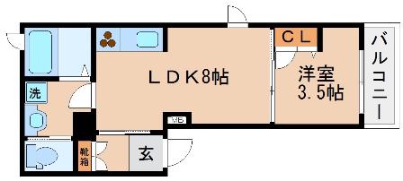 パルケヴェルデ(1LDK/3階)の間取り写真