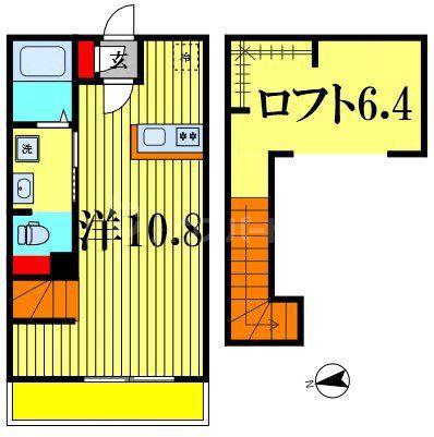 G BASE新松戸(ワンルーム/2階)の間取り写真