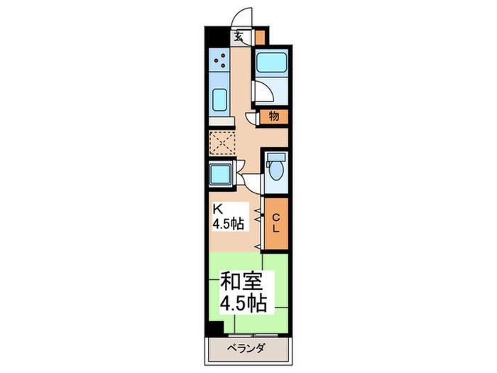 カーサ大森A棟(1K/2階)の間取り写真