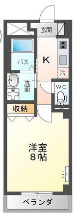 BAILEY舟入本町(1K/6階)の間取り写真