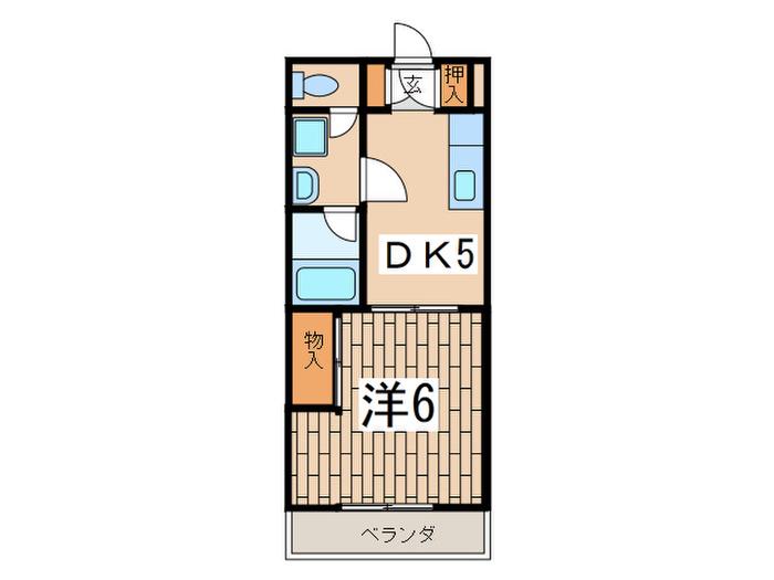 ファミールおがわ(1DK/1階)の間取り写真