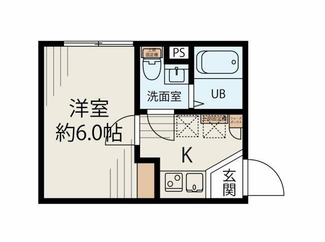 S-TERRACE 元住吉(1K/1階)の間取り写真