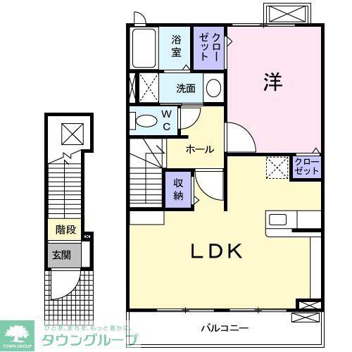 ルミエール豊四季I(1LDK/2階)の間取り写真