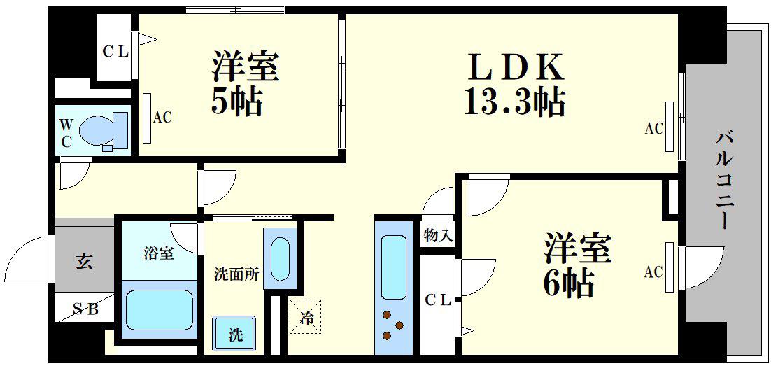 IBC RESIDENCE イースト(2LDK/12階)の間取り写真