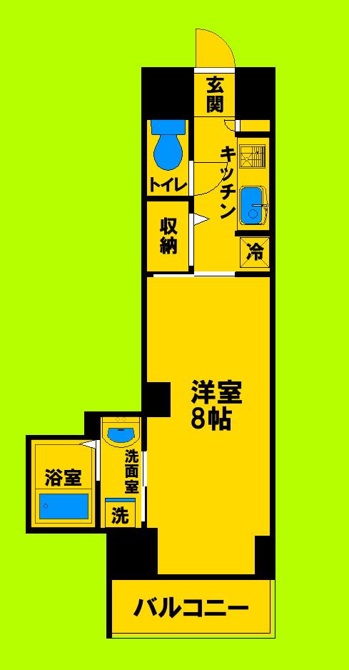 エスレジデンス江坂リーブル(1K/6階)の間取り写真