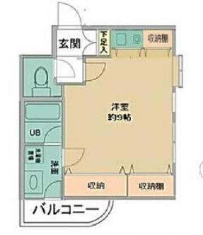 パインコート浜芦屋(ワンルーム/3階)の間取り写真