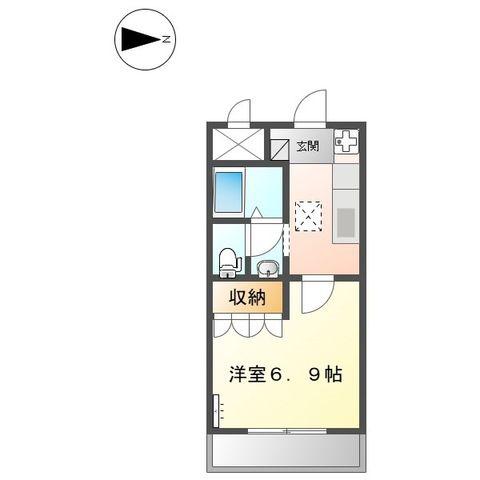 ヴィレッジ熊見(1K/1階)の間取り写真