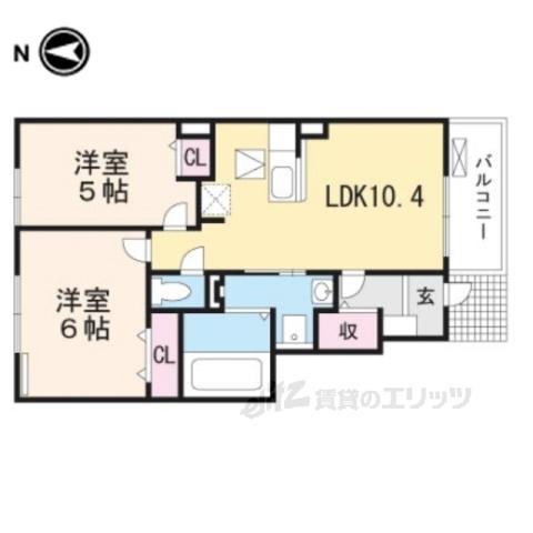翔タイムⅠ(2LDK/1階)の間取り写真