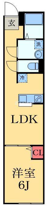 ポルトス千葉(1LDK/1階)の間取り写真