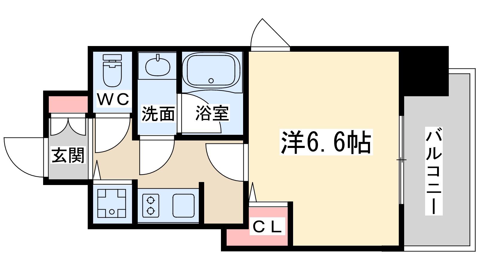 アクアプレイス梅田3(1K/5階)の間取り写真