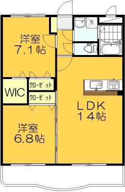 MAPLE COURT弐番館(1LDK/1階)の間取り写真