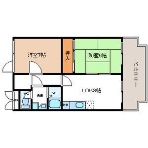 ロイヤル八尾(2LDK/3階)の間取り写真