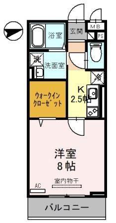 メゾンエスポワール(1K/3階)の間取り写真