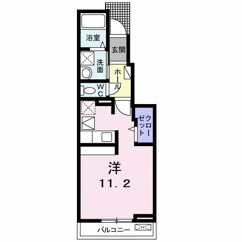 エトワール(ワンルーム/1階)の間取り写真