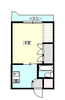 ビラパルコ(1DK/2階)の間取り写真