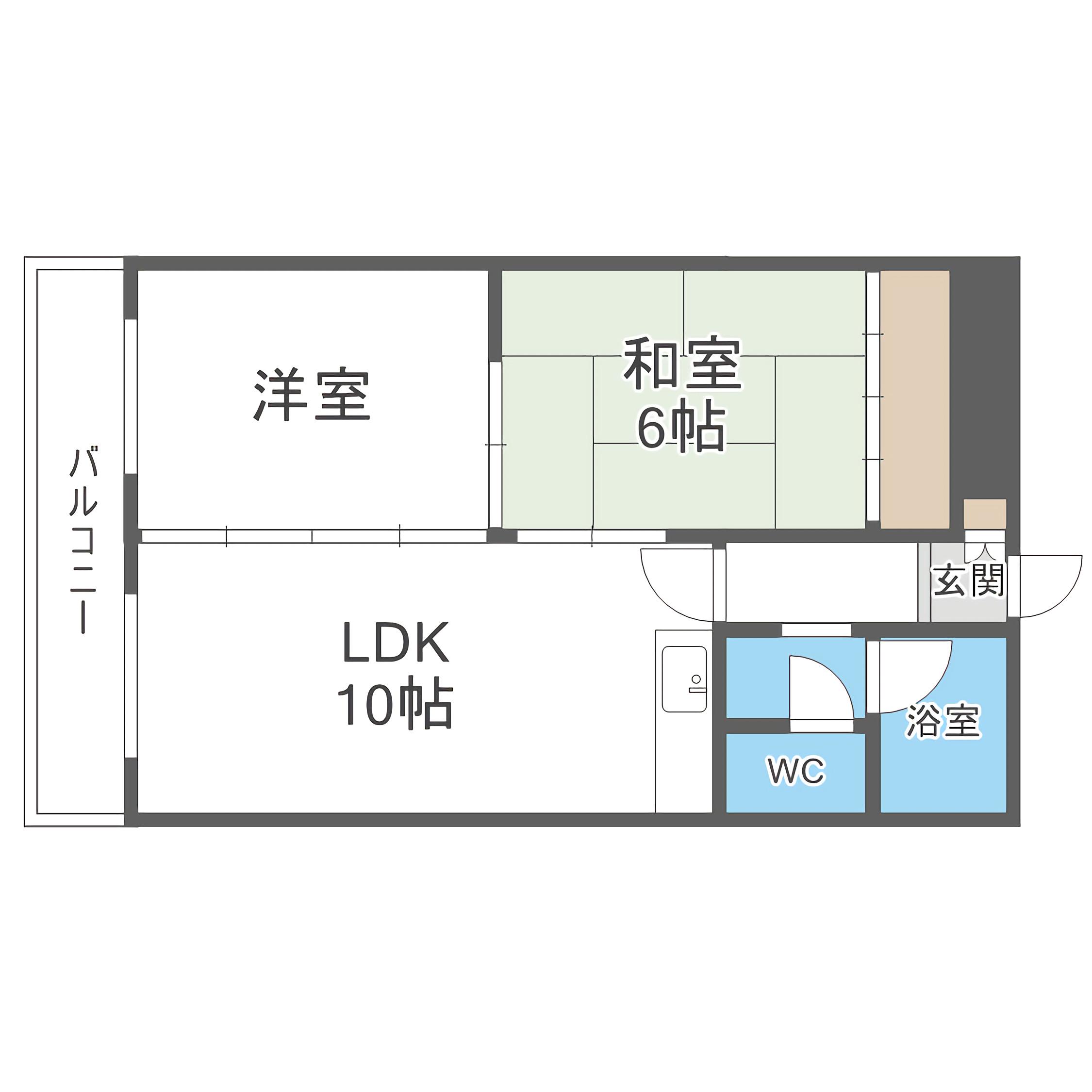 ネスト白石(2LDK/4階)の間取り写真