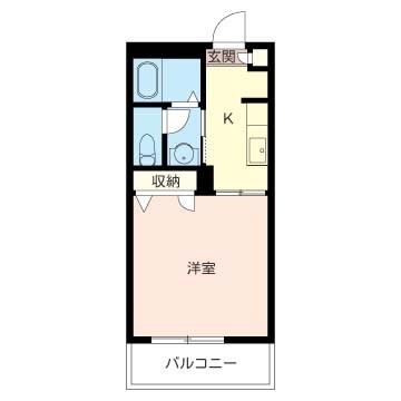 グレートセンテレオA(1K/2階)の間取り写真