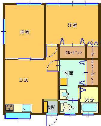 柳アパート(2DK/1階)の間取り写真