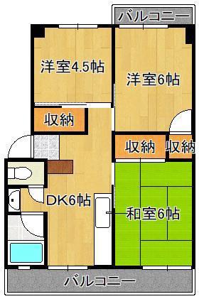 松井マンション(3DK/3階)の間取り写真