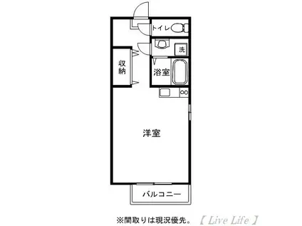 コーポタンポポ(ワンルーム/2階)の間取り写真