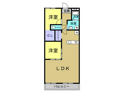 ピボットマンション八幡(2LDK/4階)の間取り写真