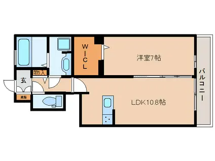 アーク B棟(1LDK/1階)の間取り写真
