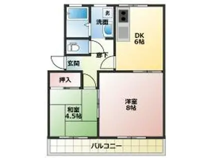 和田橋ハイツ(2DK/4階)の間取り写真