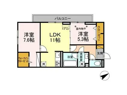 D-ROOM松戸新田445MK(2LDK/3階)の間取り写真