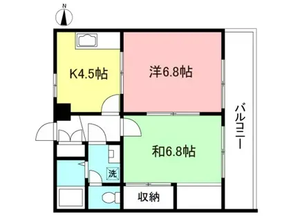 ロジェ高井戸 壱番館(2K/4階)の間取り写真